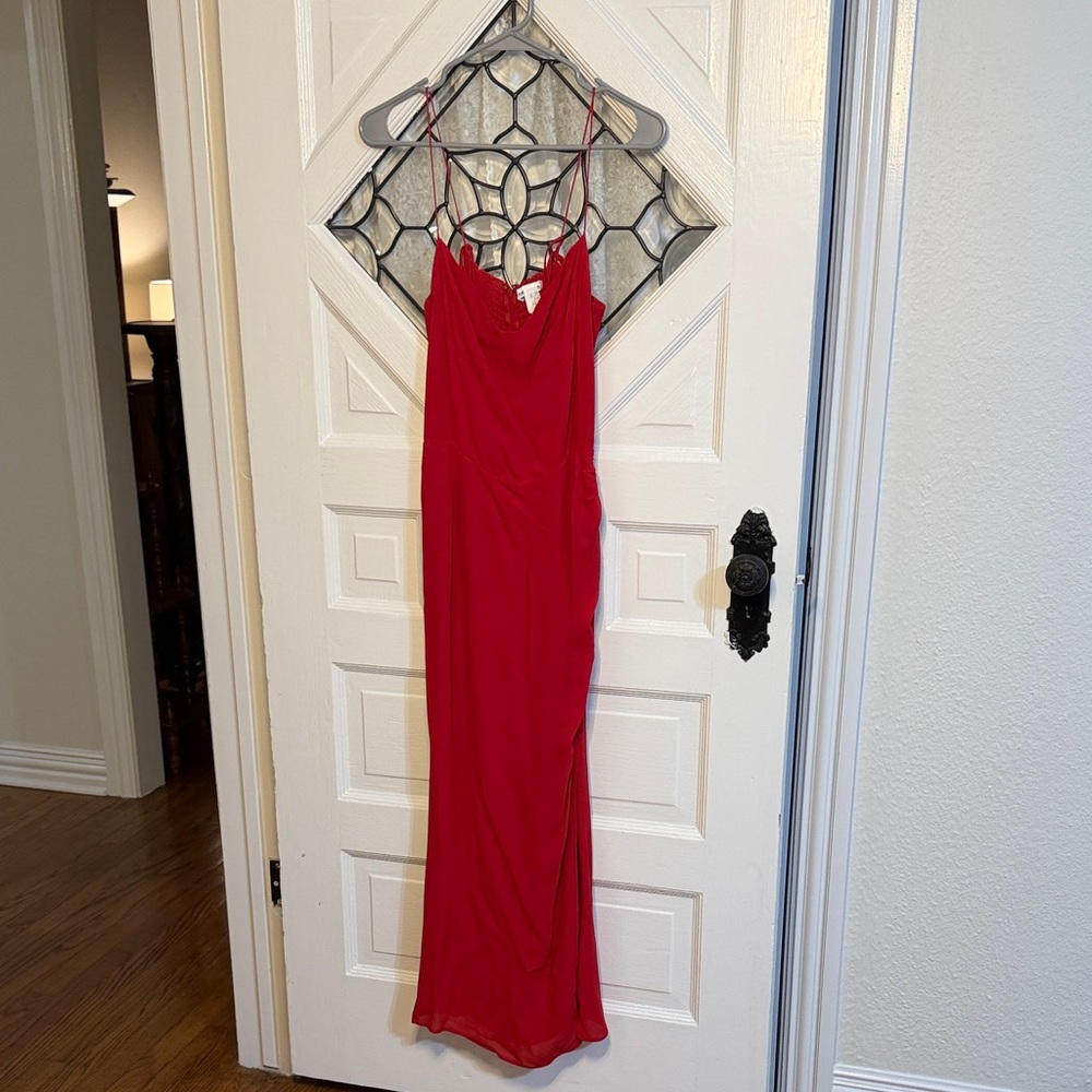 Reformation Strapless Red Dress - Picture 2 of 5